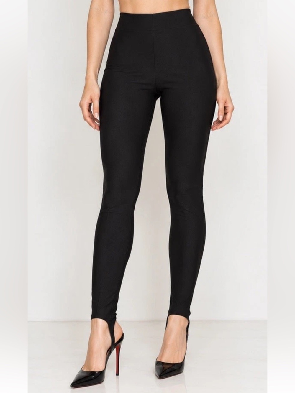 Sz Small ❤️ NA-KD Women’s High Waist Fashion Stirrup Leggings Black From Turkey